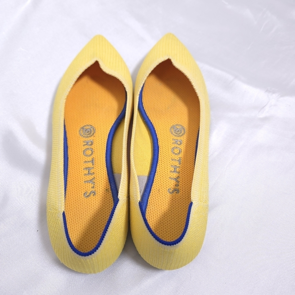 Rothys “Marigold” Yellow Size W7 Pointed Flat - Picture 7 of 7